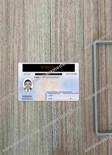 USA Wisconsin driving license under 21 photolook BACK